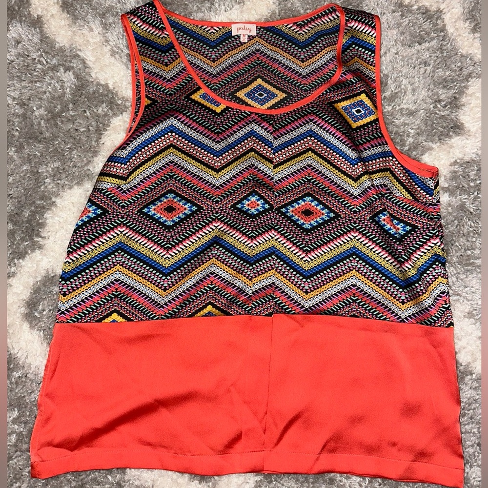 Stitch Fix Pixley Multicolor Chevron sleeveless  Top size medium